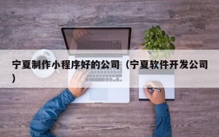 商洛宁夏制作小程序好的公司（宁夏软件开发公司）